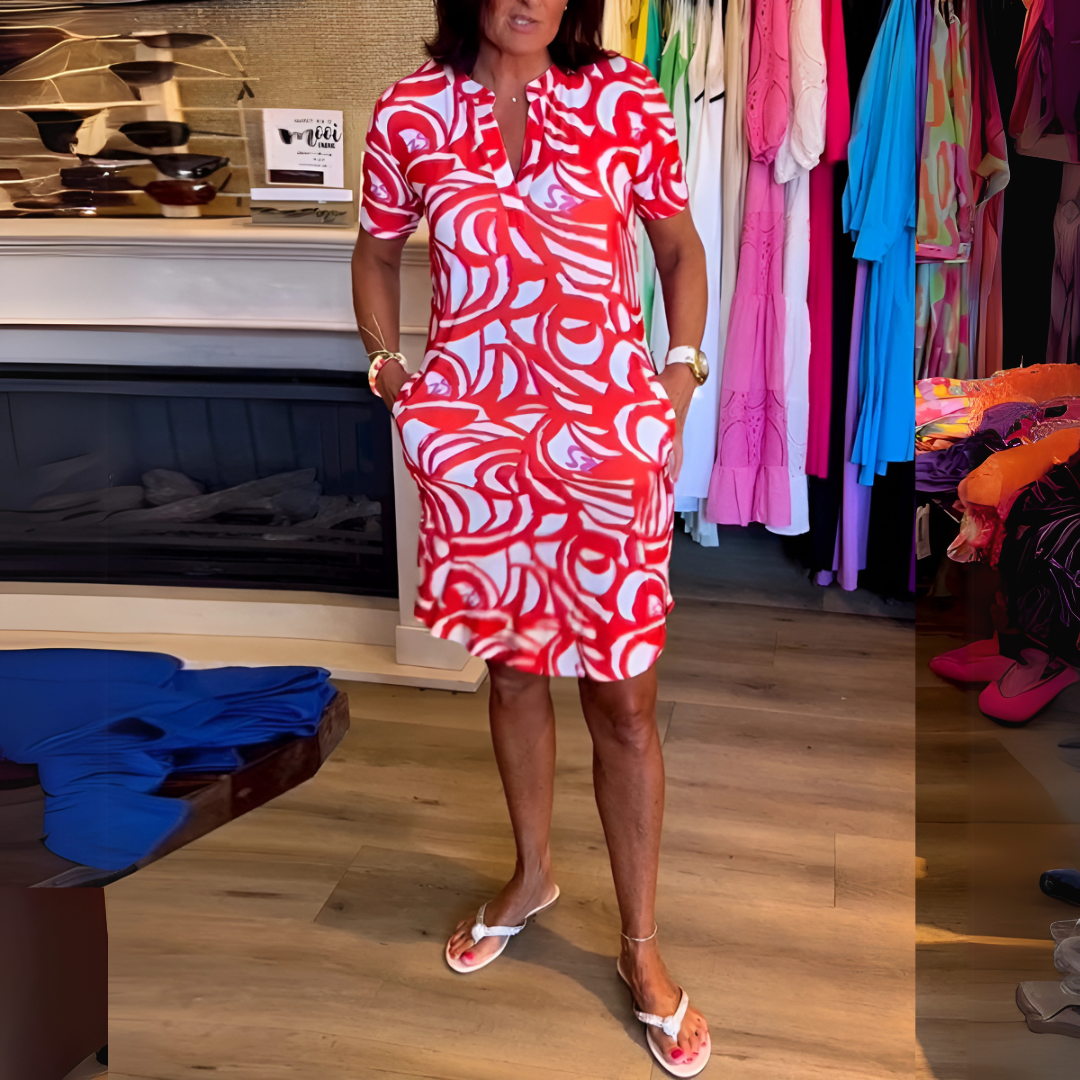 GIULIANA™|ABITO FLUIDO ELEGANTE